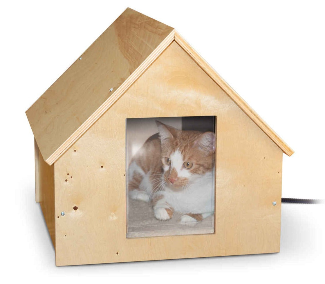 K&H Pet Products Birdwood Manor Thermo-Kitty House Wood 18″ x 16″ x 15″ – KH9600