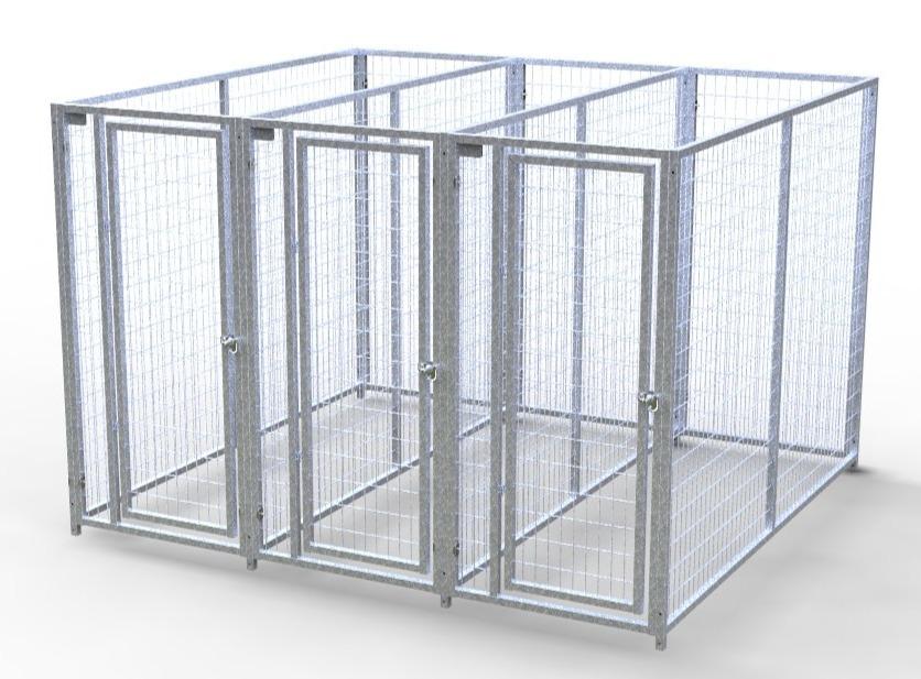 TK Products Pro-Series Enclosed Multi-Run Dog Kennels 3’x8′ w/ Stainless steel hardware.