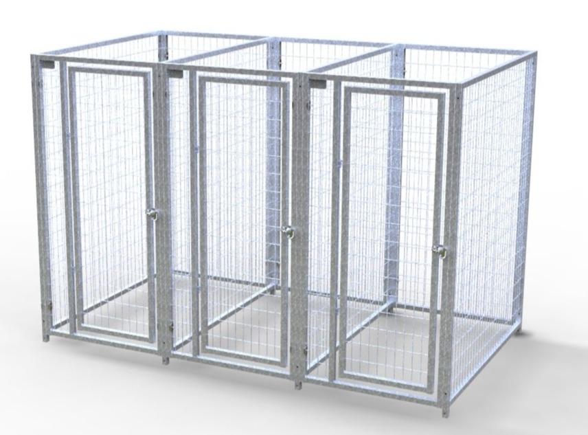 TK Products Pro-Series Enclosed Multi-Run Dog Kennels 3’x5′ w/ Stainless steel hardware.