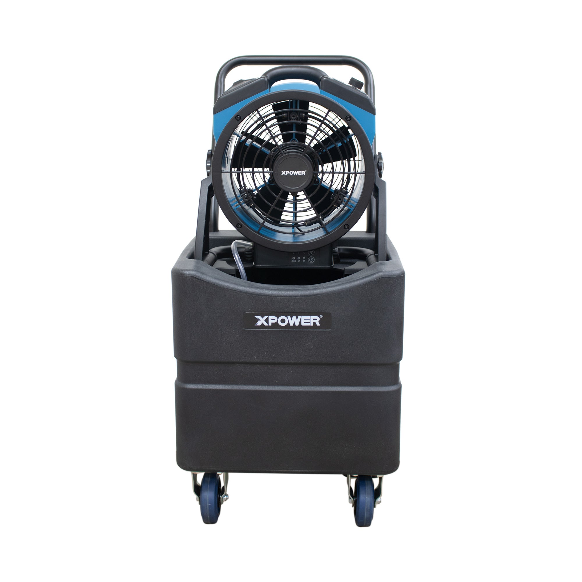 XPOWER FM-65WBK Battery Operated Rechargeable Variable Speed Outdoor Cooling Misting Fan with Built-In Water Pump, Hose, and WT-35 Mobile Water Reservoir Tank