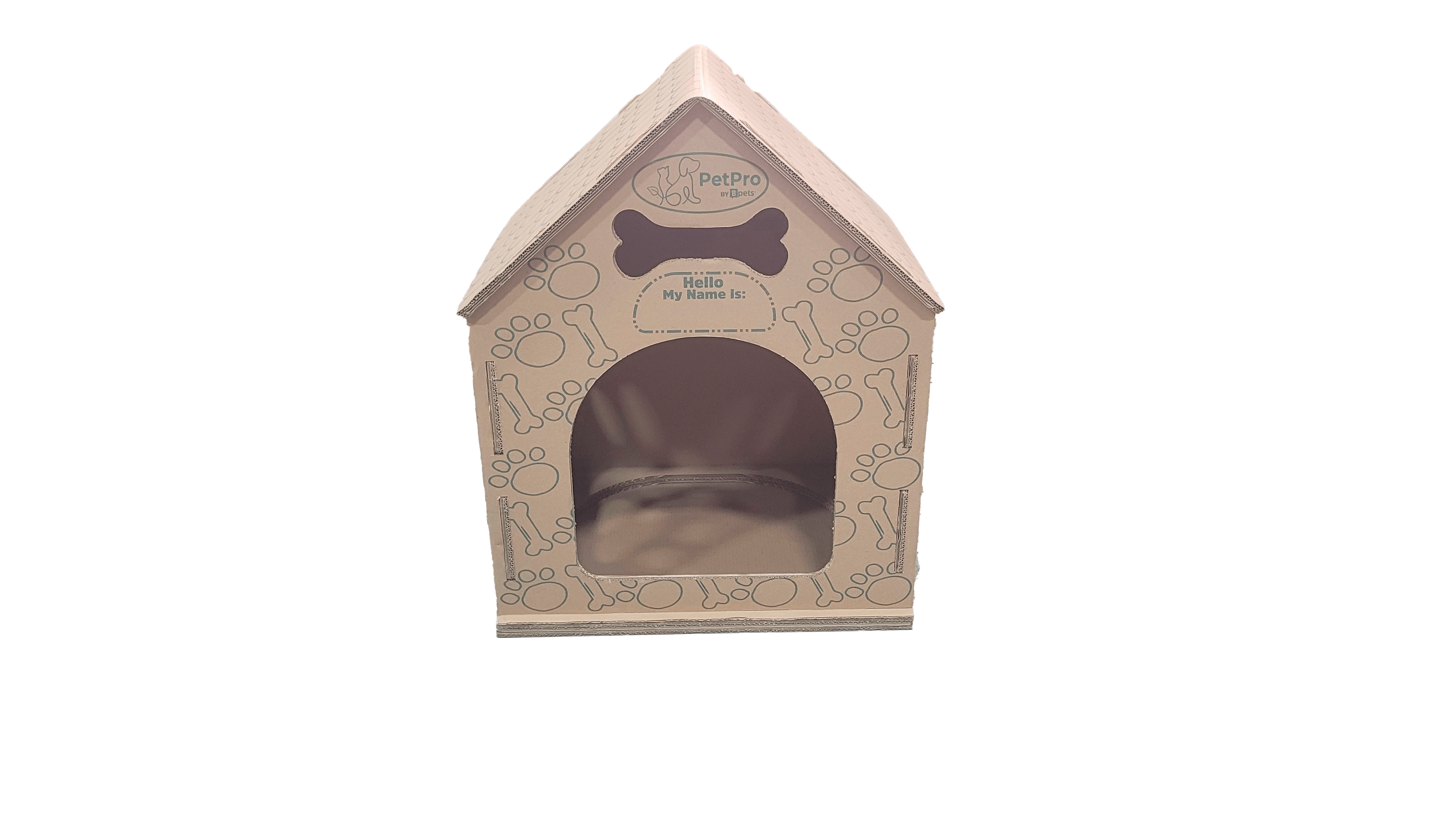 B Pet Eco-Friendly Cardboard Dog House! Indoor, Modern Crate Alt., Sustainable Shelter. Small/Med Dogs. Easy Assembly