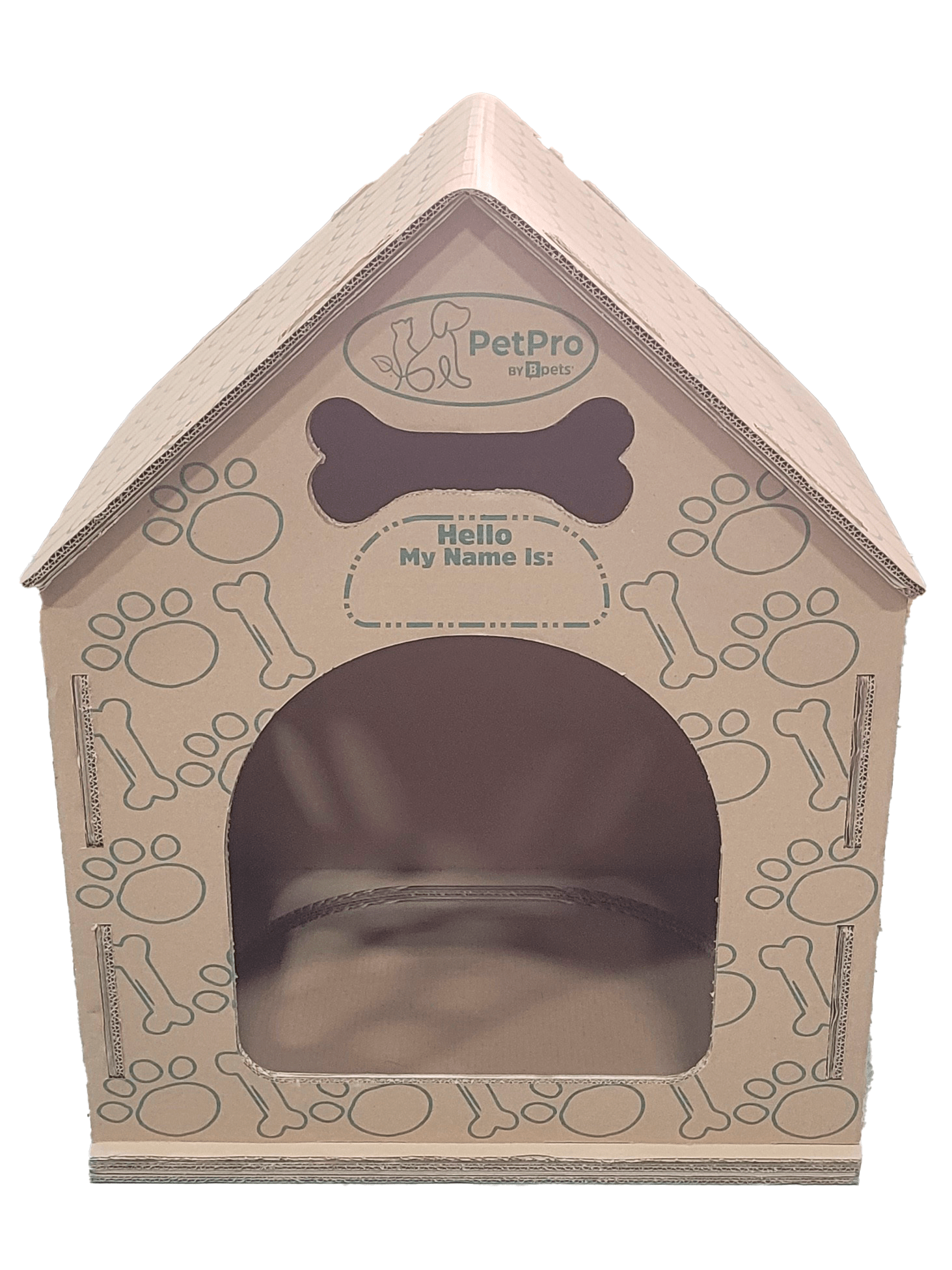 B Pet Eco-Friendly Cardboard Dog House! Indoor, Modern Crate Alt., Sustainable Shelter. Small/Med Dogs. Easy Assembly