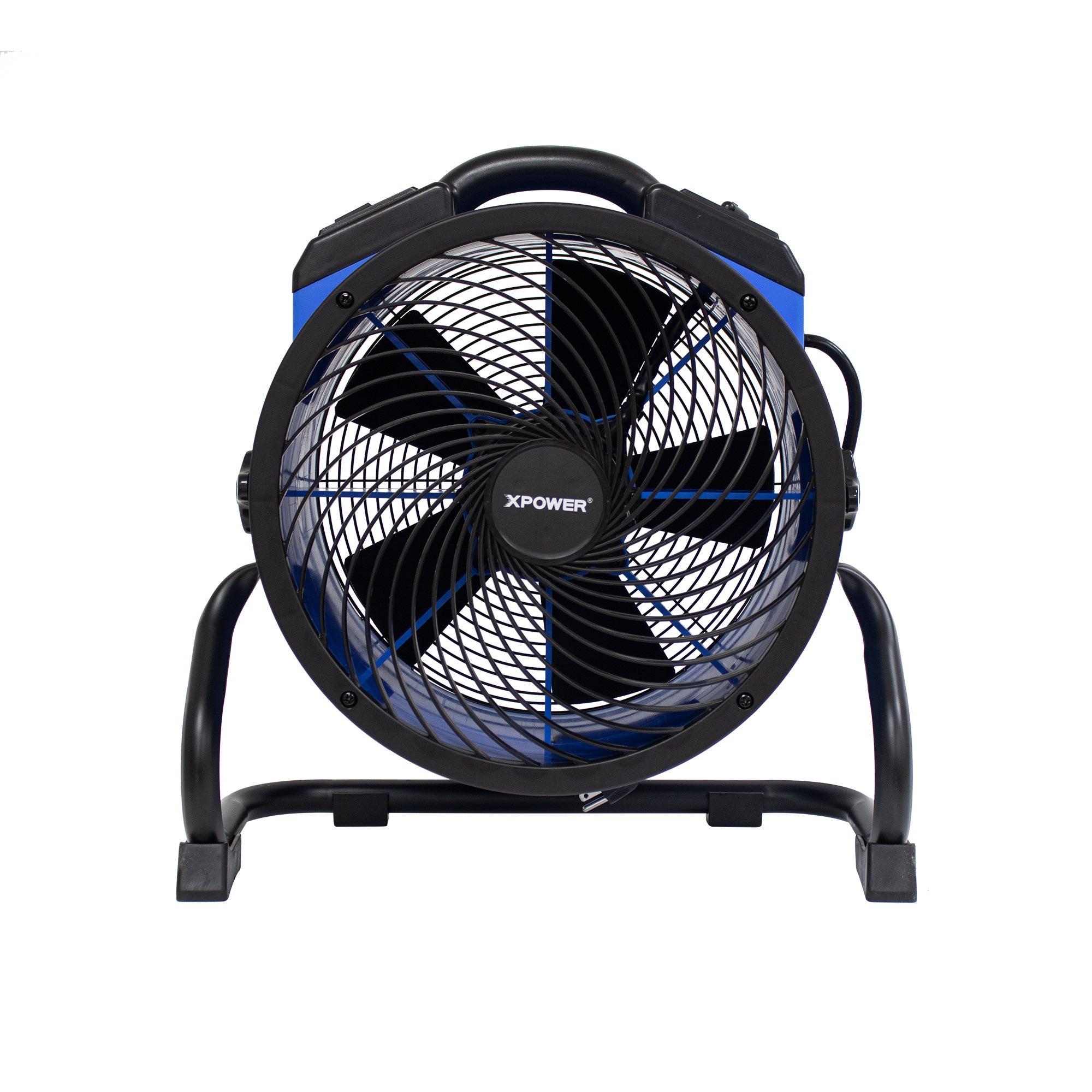 XPOWER P-39AR 1/4 HP 2100 CFM 4 Speed Industrial Axial Air Mover, Blower, Fan with Built-in Power Outlets - Blue