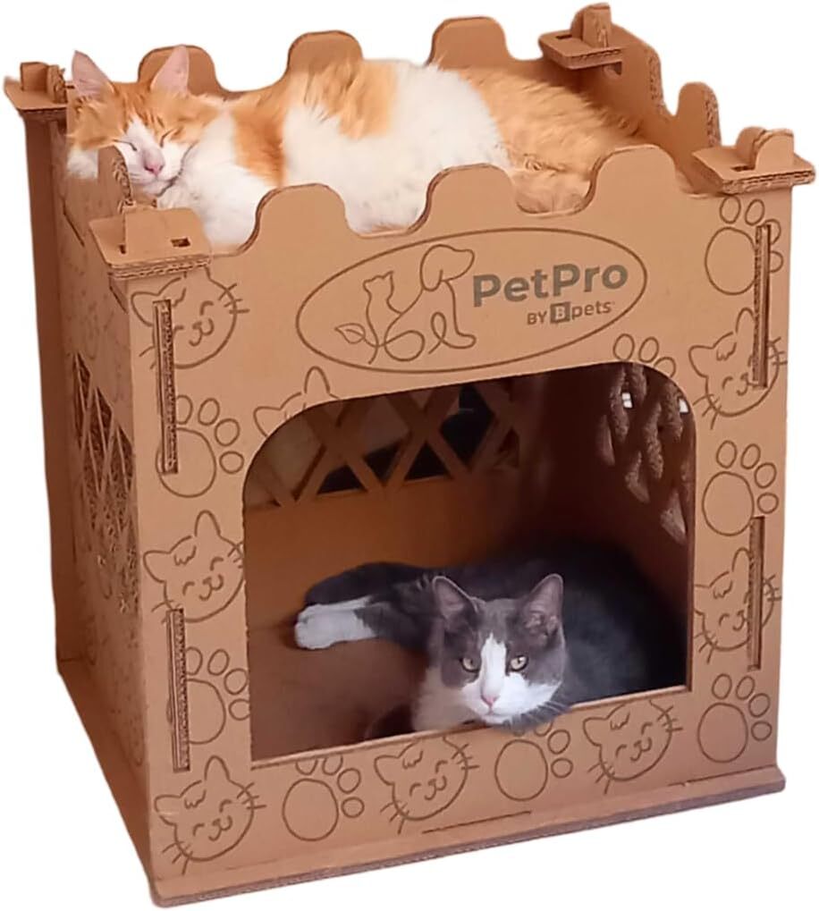 Castle Cat House, Premium Corrugated Cardboard, Double-Layer  Cat Scratcher.