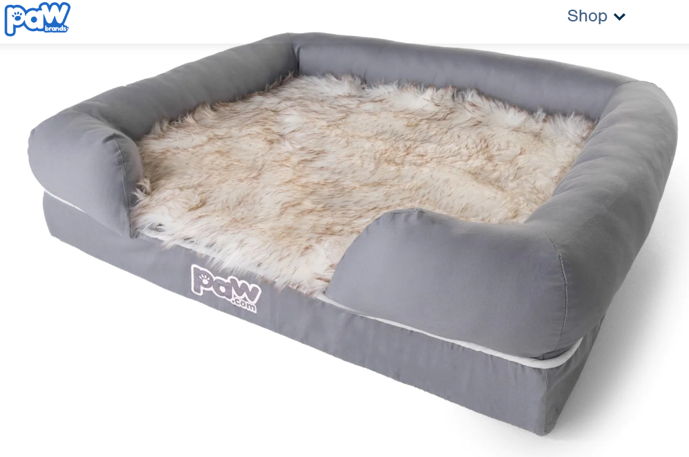 Paw Brands PupLounge™ Memory Foam Bolster Bed & Topper