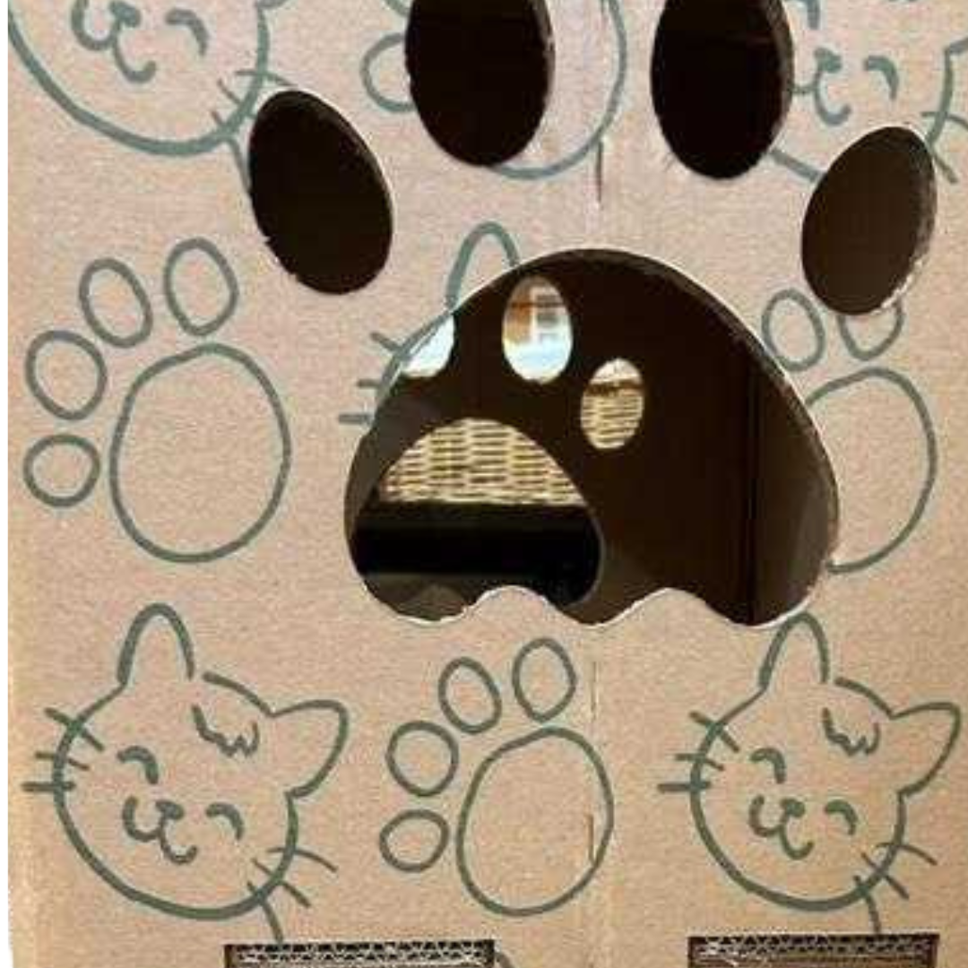 PetPro 2-Floor Cat House - Cardboard Condo for Cats with 15.7 x 20 x 32.6 Inches Dimensions, Durable Material, Easy Assembly, Safe for Pets