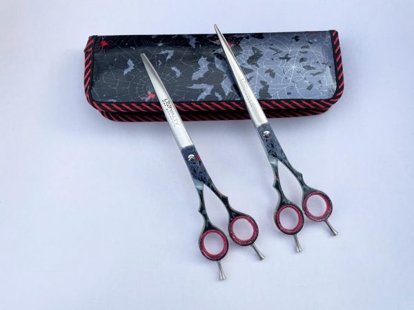 Loyalty Pet Products “Red Widow” 2 pc Shear Set With Matching Shear Case + Gift