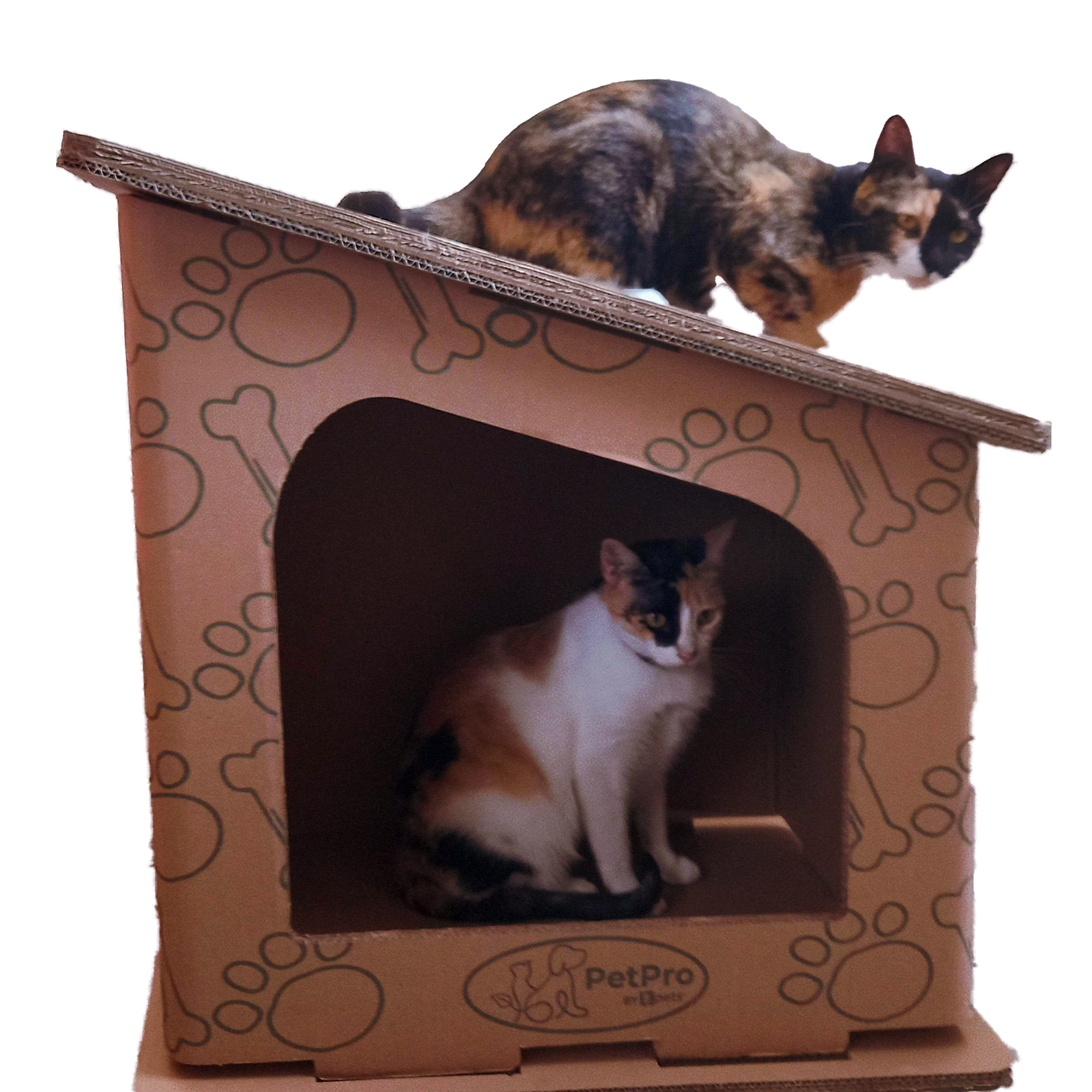 Cat House , Eco-Friendly Cardboard Cat House , Easy Assembly, and Indoor Hideaway