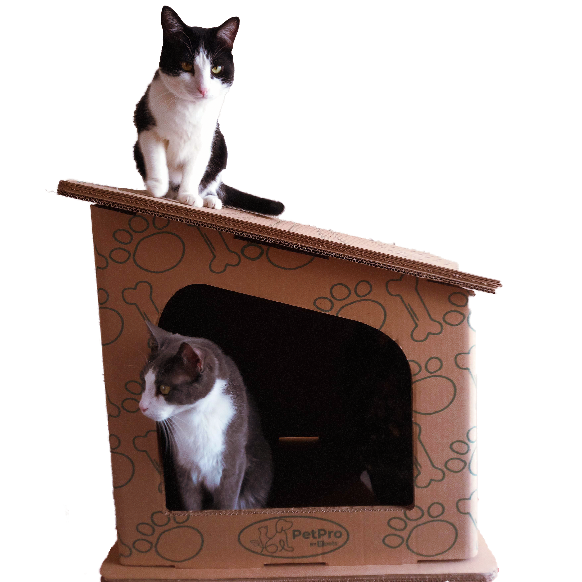 Cat House , Eco-Friendly Cardboard Cat House , Easy Assembly, and Indoor Hideaway