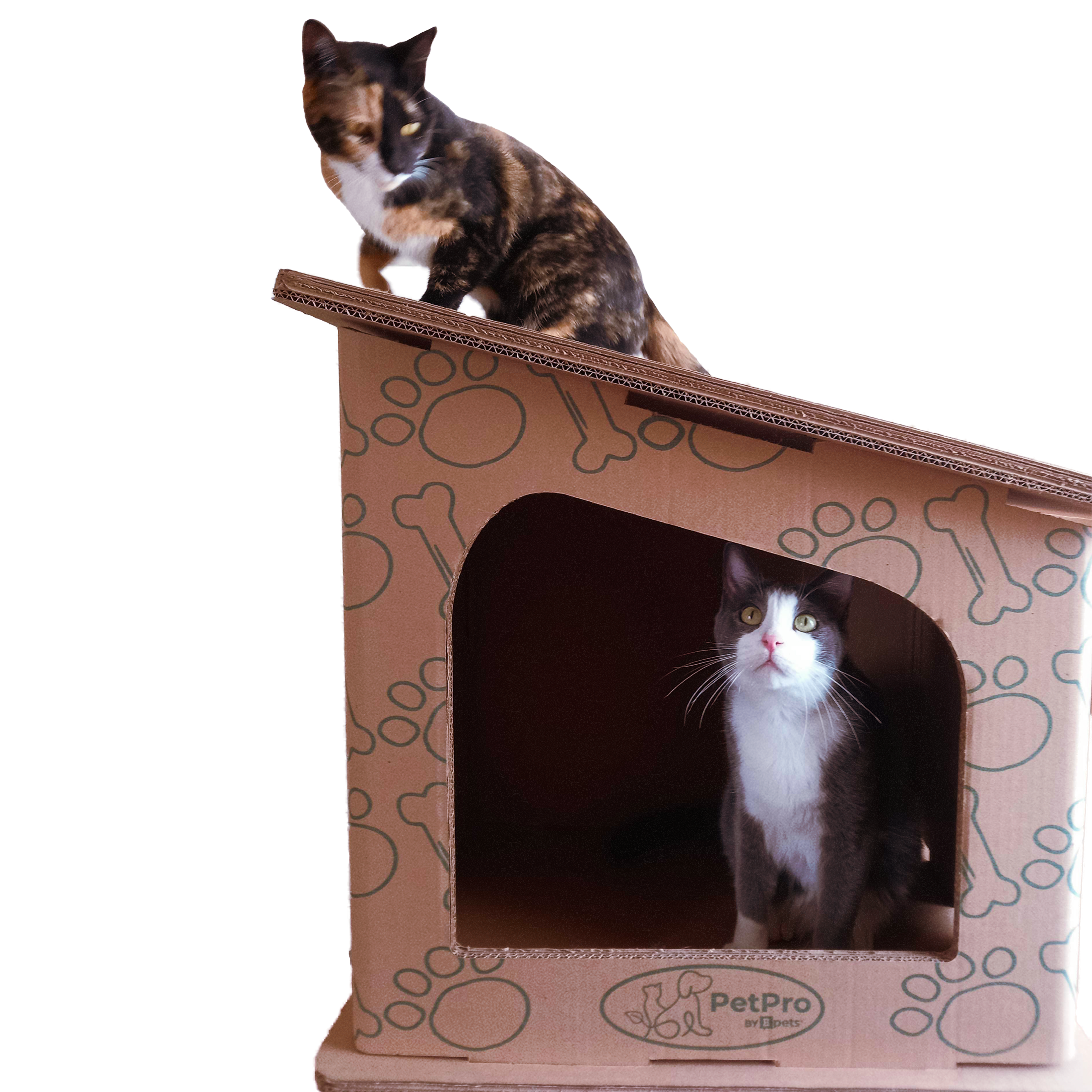 Cat House , Eco-Friendly Cardboard Cat House , Easy Assembly, and Indoor Hideaway