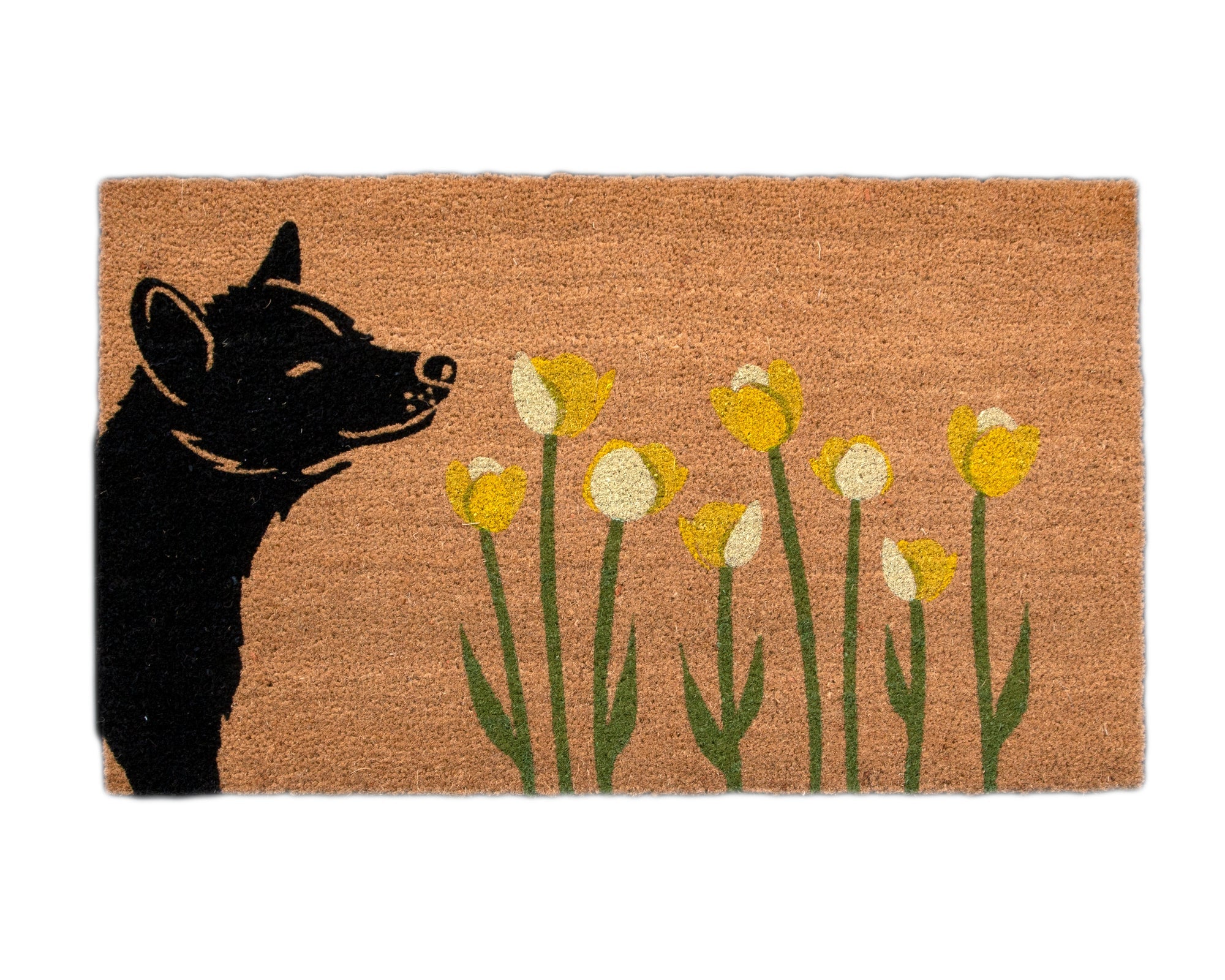4CatsnDogs- Convertible Entrance Mat "Spring dog sniff"