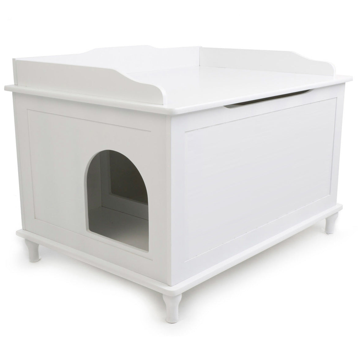 Designer Pet Products Jumbo Catbox Litter Box Enclosure in White