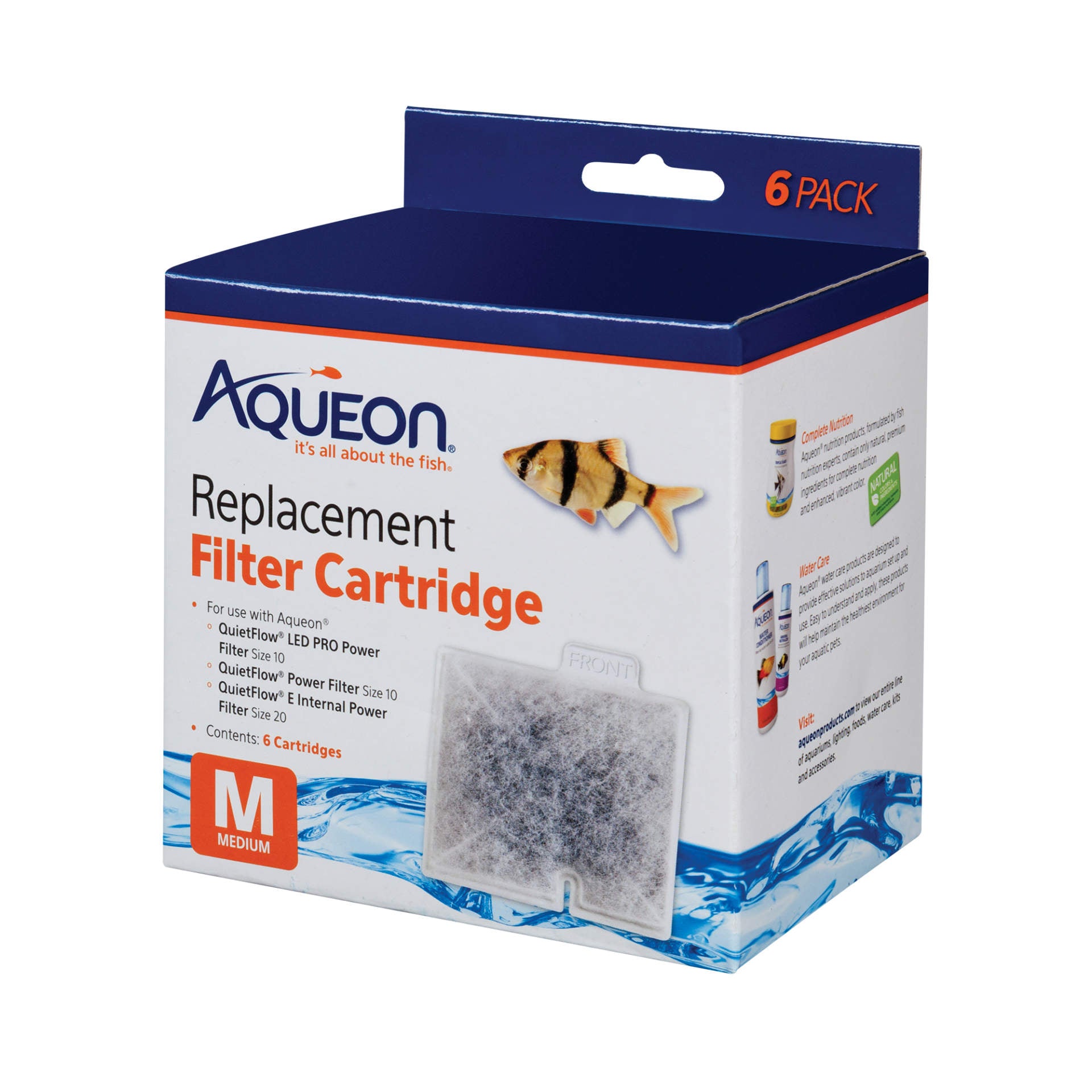 Aqueon Replacement Filter Cartridges 6 pack Medium 4.9″ x 2″ x 5.7″
