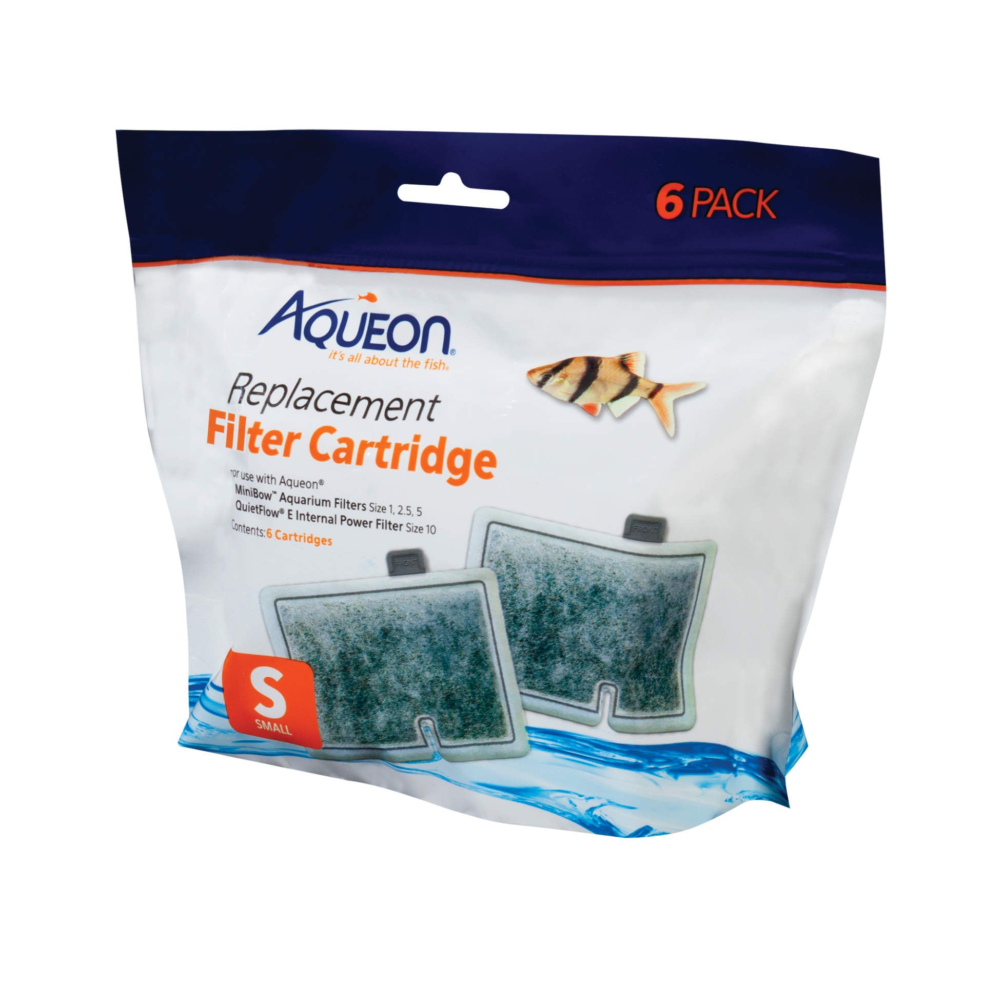 Aqueon Replacement Filter Cartridges 6 pack Small 6.2″ x 2″ x 6.2″
