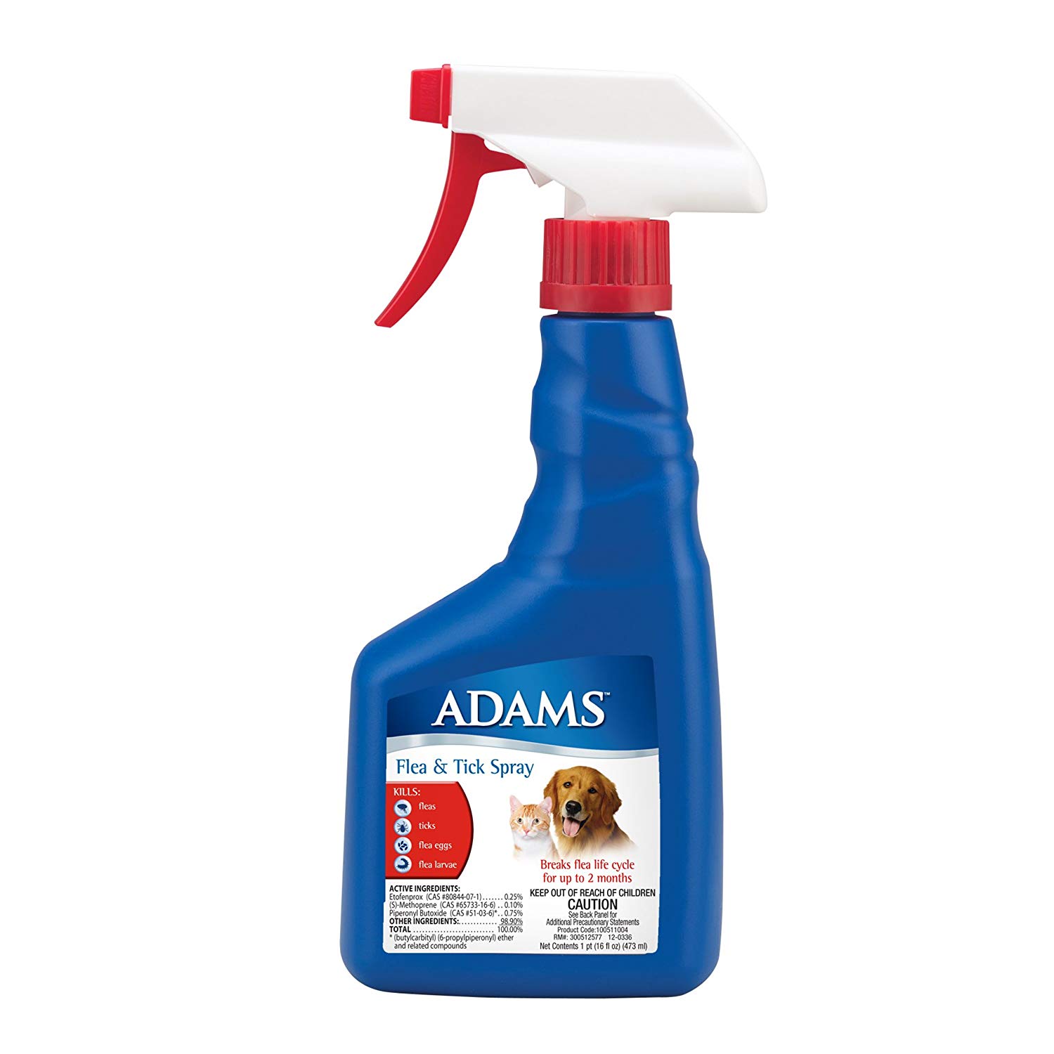 Adams Flea and Tick Spray for Cats and Dogs 16 ounces