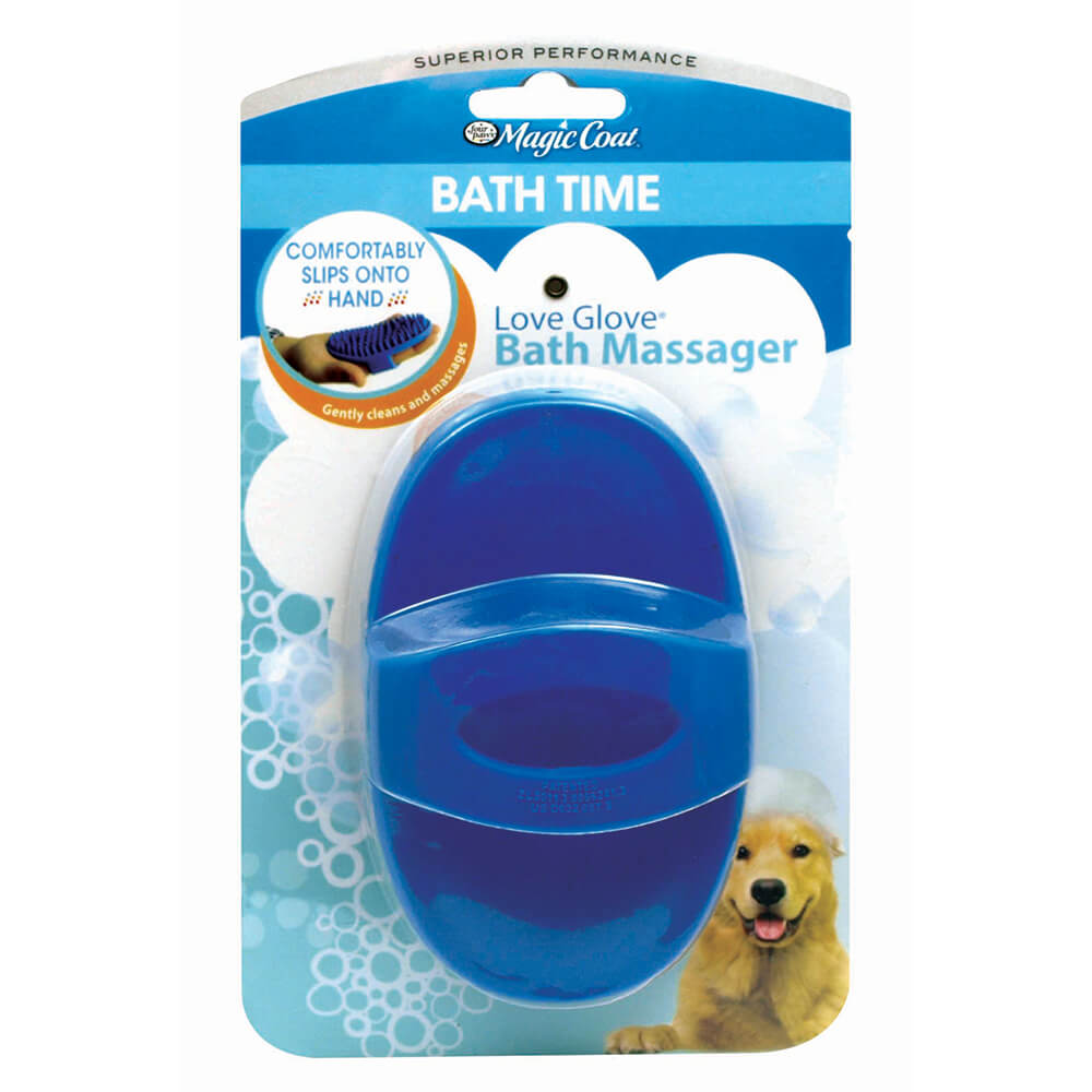 Four Paws Magic Coat Love Glove Bath Massager Blue – 100530392