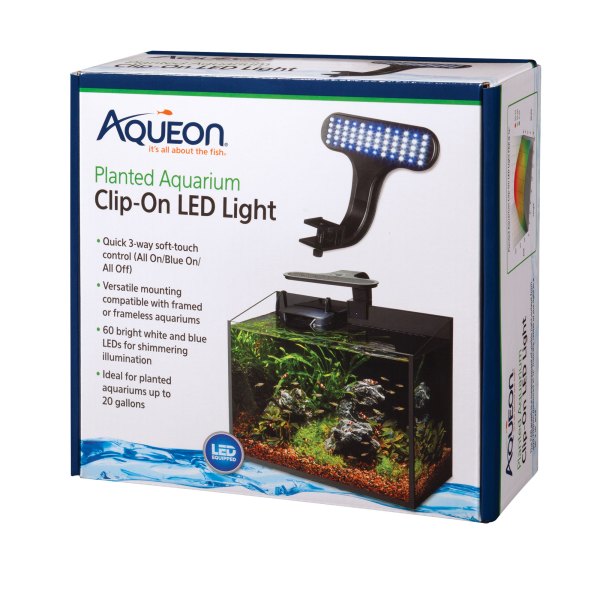 Aqueon Fish Tank Clip-On LED Lights 3 Way Control