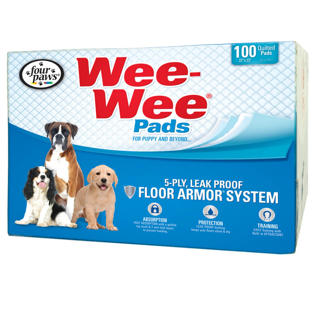 Four Paws Wee-Wee Pads 100 pack White 22″ x 23″ x 0.1″ – 100534714