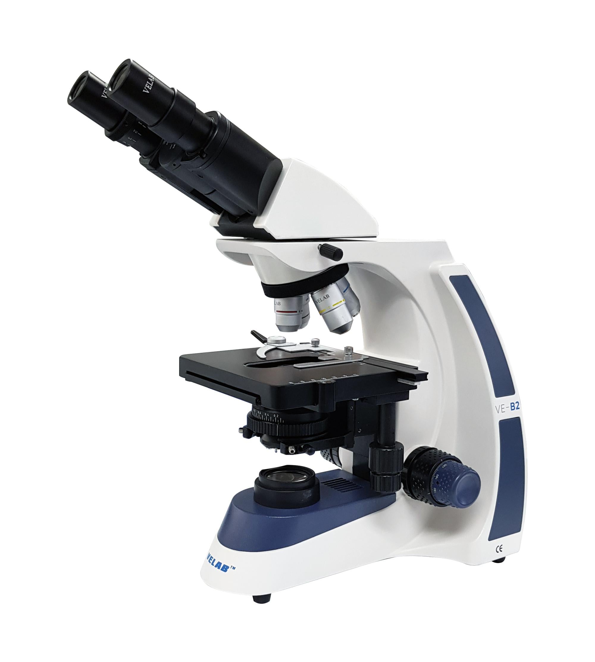 VELAB Binocular Microscope w/ LED Illumination and Quadruple Nose Piec