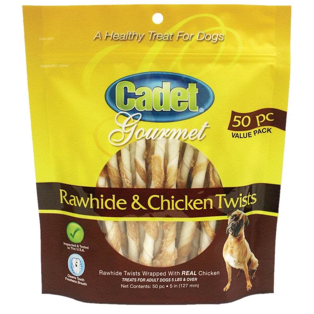 Cadet Premium Gourmet Rawhide and Chicken Twists Treats