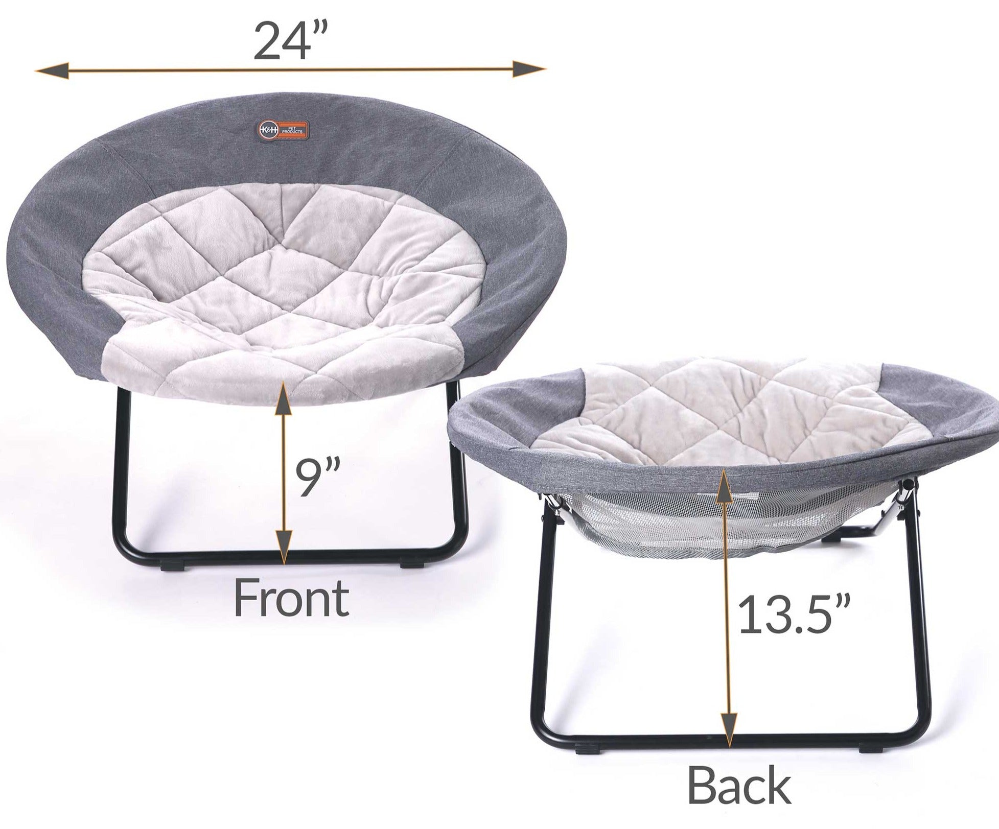 K&H Pet Products Elevated Cozy Cot Medium Gray 24″ x 24″ x 13.5″ – KH1563