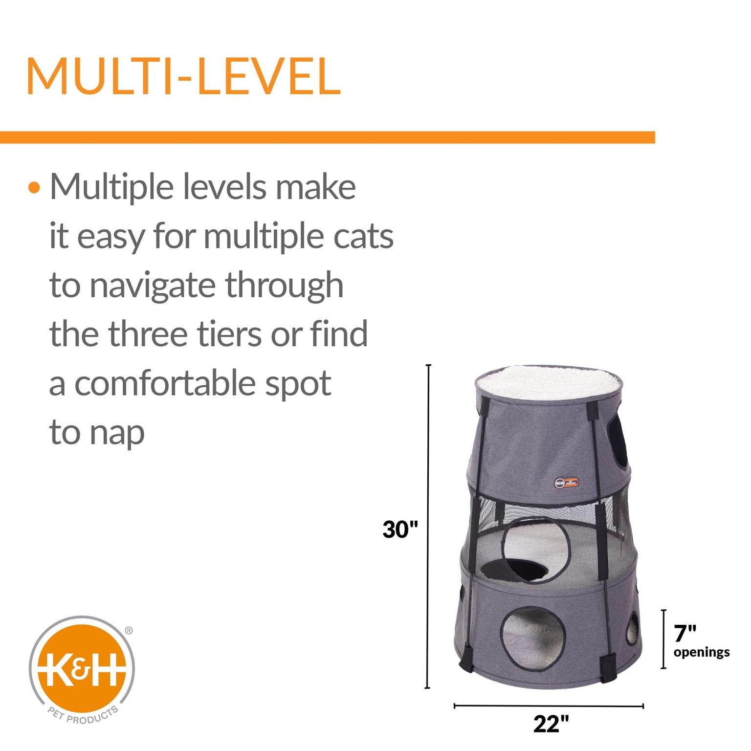 K&H Pet Products Kitty Tower Gray 22″ x 22″ x 30″ – KH4944