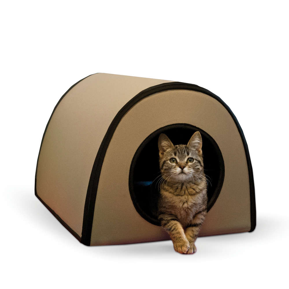K&H Pet Products Mod Thermo-Kitty Shelter Tan 15″ x 21.5″ x 13″ – KH5121