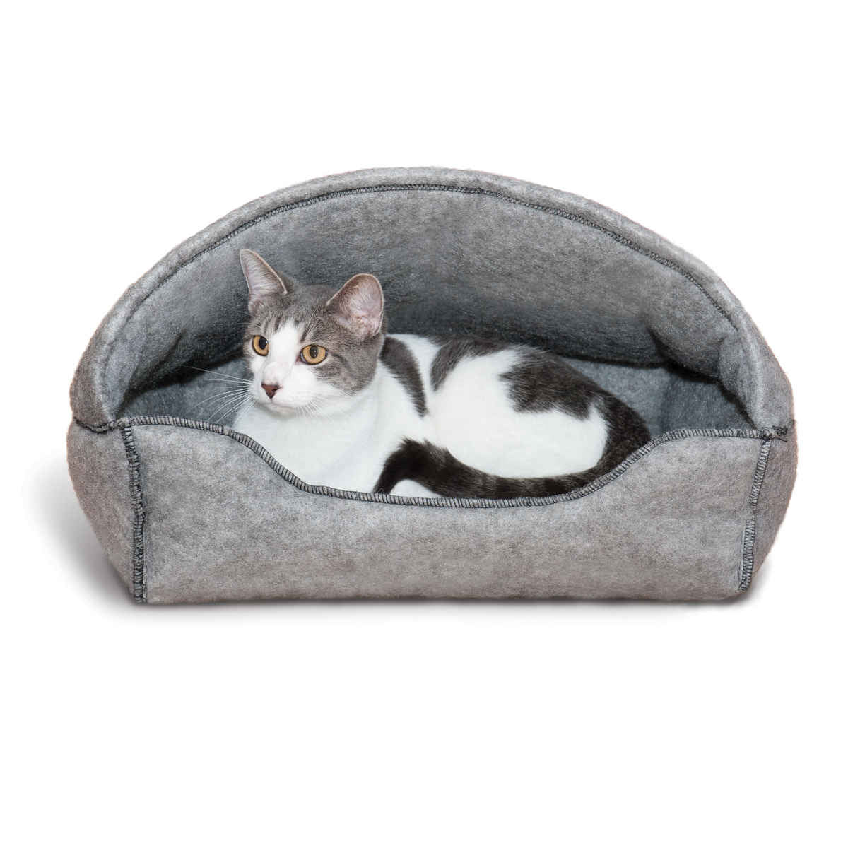 K&H Pet Products Amazin’ Kitty Lounger Hooded Bed Gray 13″ x 17″ x 11″ – KH5206