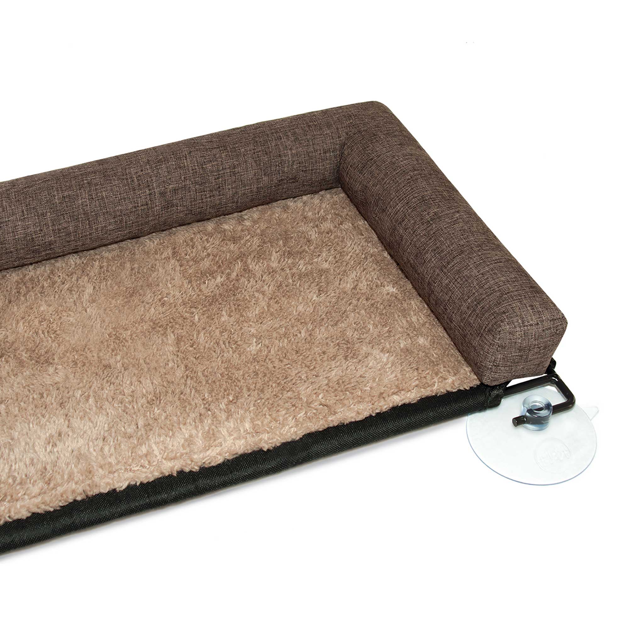 K&H Pet Products EZ Mount Kitty Sill Deluxe with Bolster Brown 12″ x 23″ x 2.5″ – KH9090