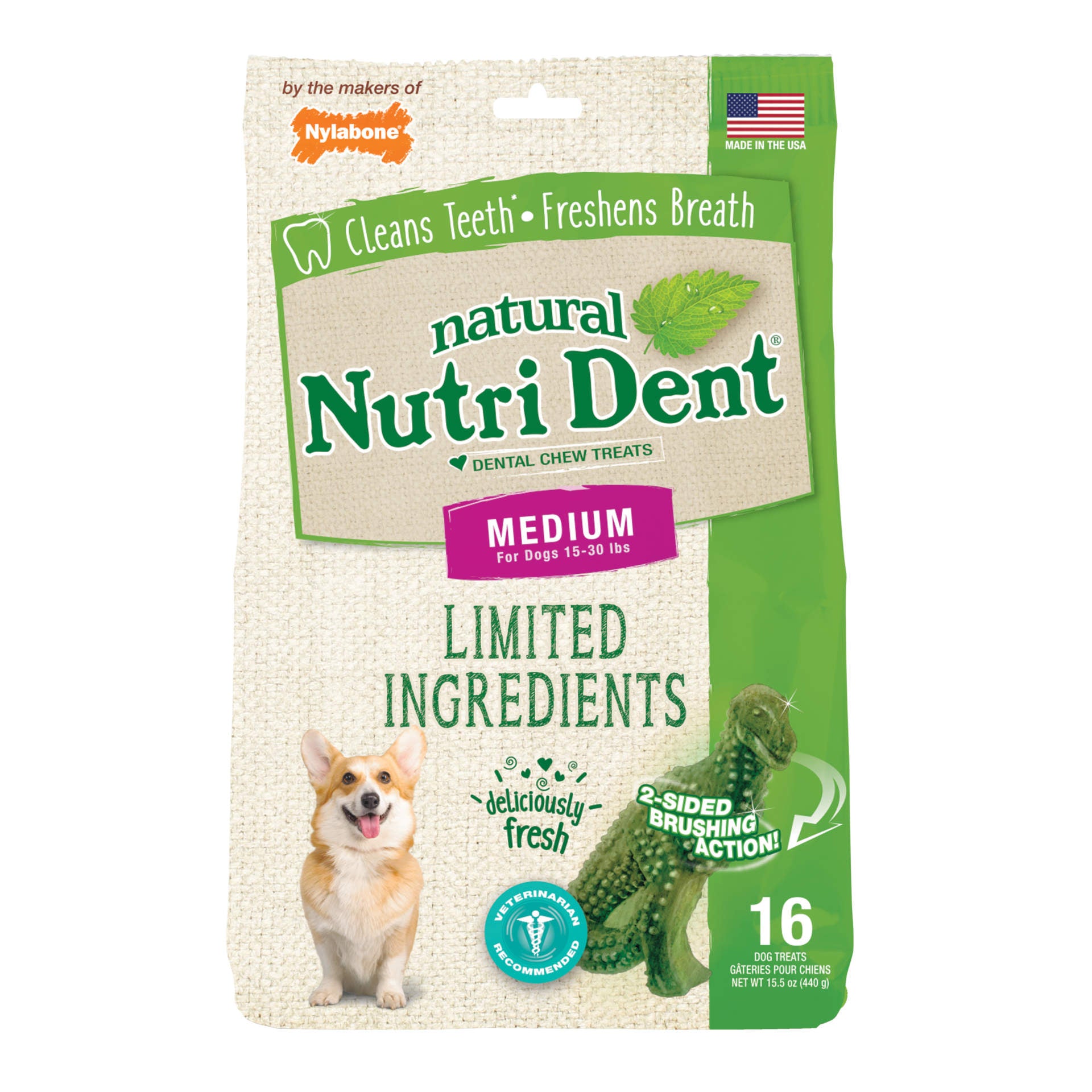Nylabone Nutri Dent Limited Ingredient Dental Chews Fresh Breath T-Rex