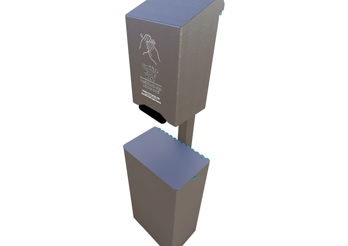 UltraSite Large Hand Sanitizer Station w/ Receptacle - Hand Pump Style Dispenser