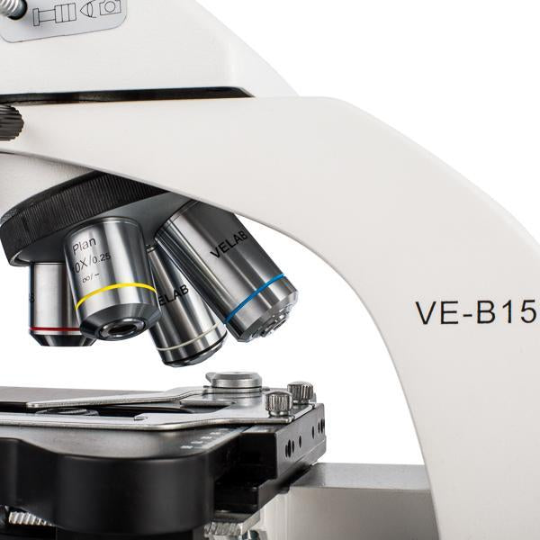 VELAB Biological Trinocular Microscope w/ Plan-Achromatic Optics and Infinity Correction