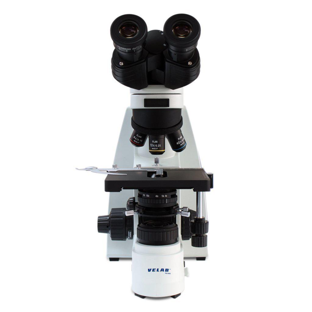 VELAB Biological Binocular Microscope w/ Plan Achromatic Objectives, LED