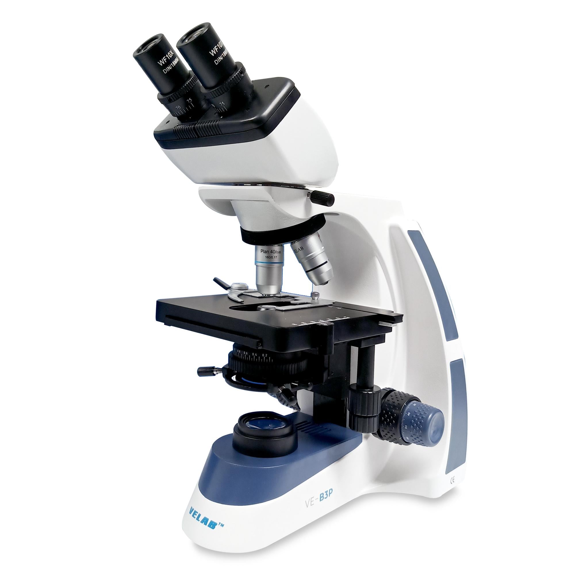 VELAB Binocular Microscope w/ Sliding Eyepieces and Quadruple Nose Piece (Intermediate)