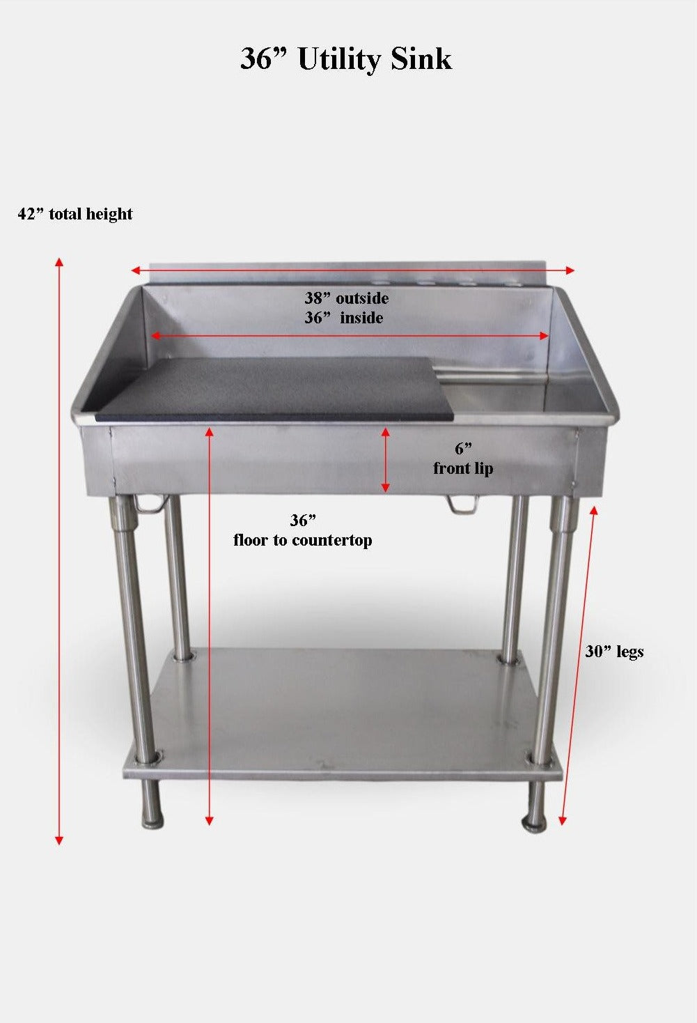 Groomer's Best Stainless Steel Shallow Utility Sink for Grooming and Veterinary Professionals