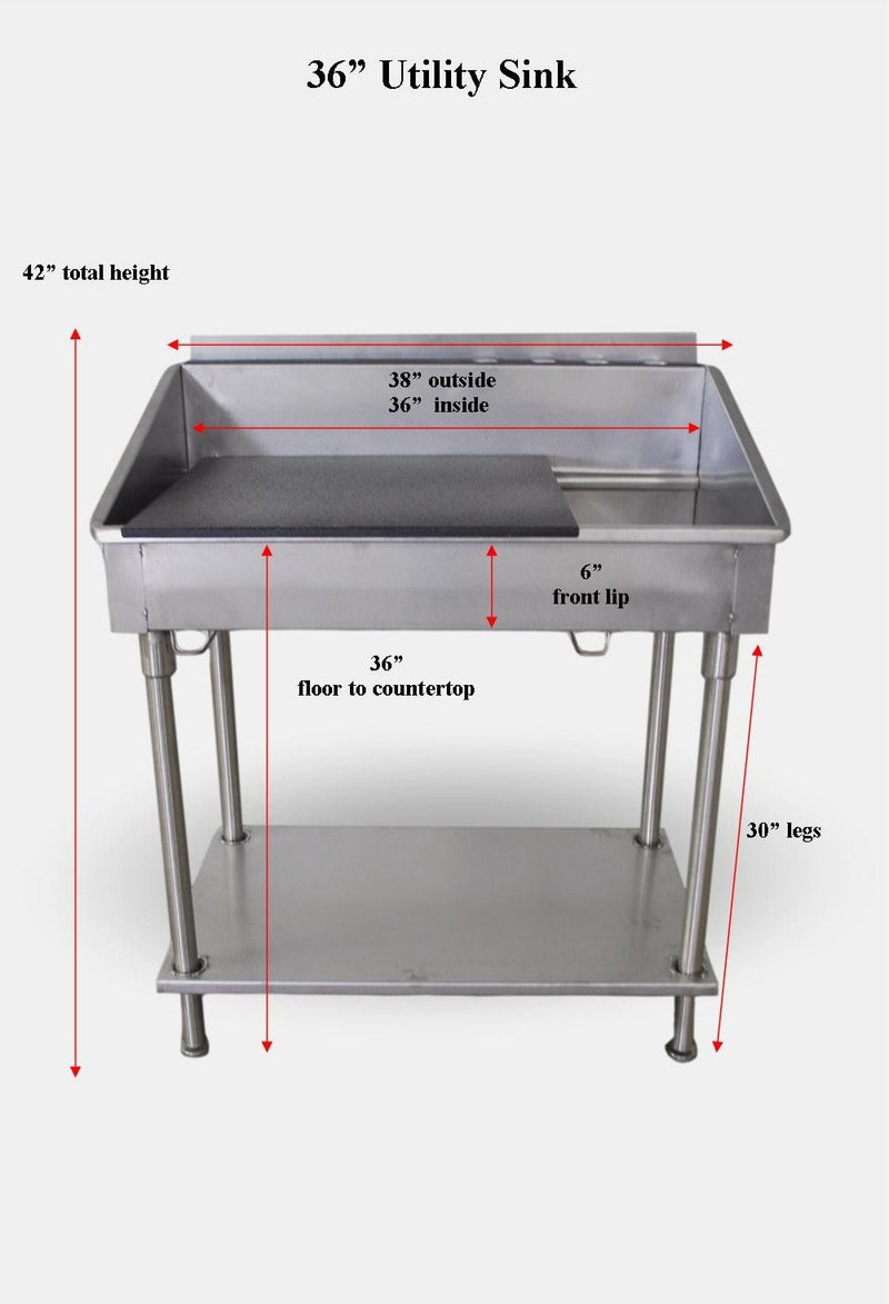 Groomer's Best Stainless Steel Shallow Utility Sink for Grooming and Veterinary Professionals