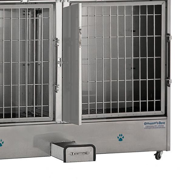 Groomer's Best Stainless Steel Multiple Unit Cage Bank - 6 Units