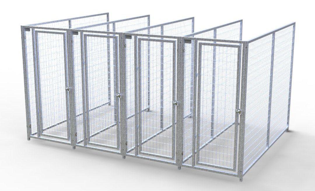 TK Products Pro-Series Backless Multi-Run Dog Kennels 3’x8′ w/ Stainless steel hardware.