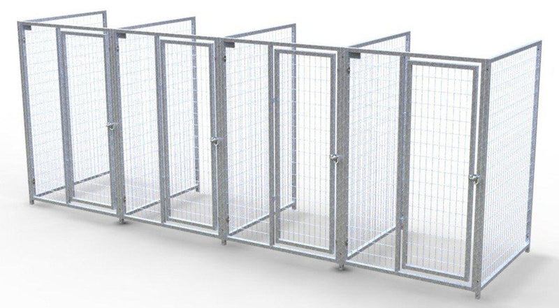TK Products Pro-Series Backless Multi-Run Dog Kennels 4’x4′ w/ Stainless steel hardware.