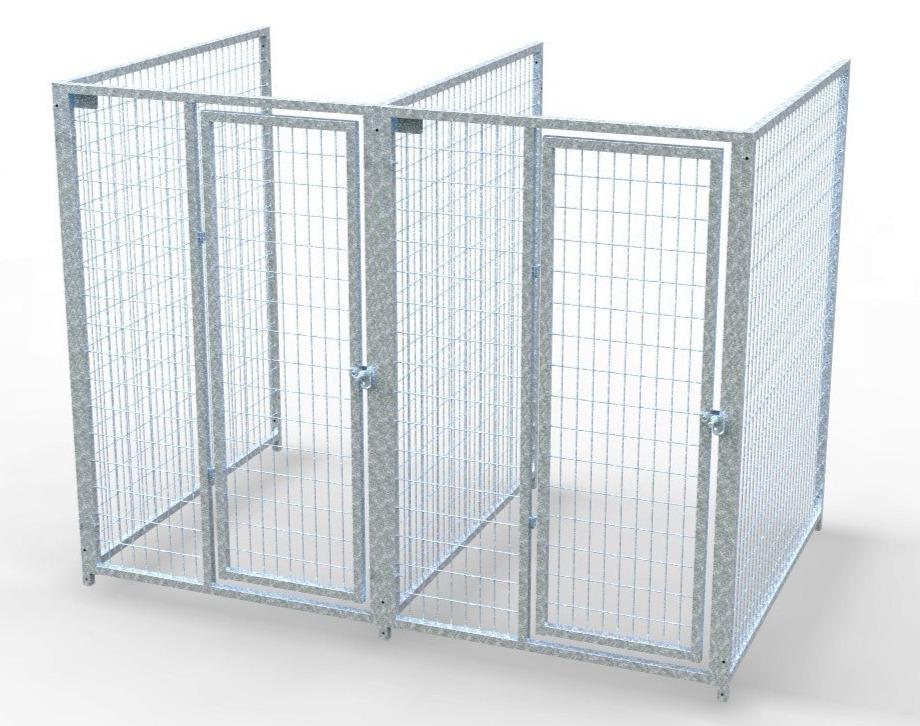 TK Products Pro-Series Backless Multi-Run Dog Kennels 4’x5′ w/ Stainless steel hardware.