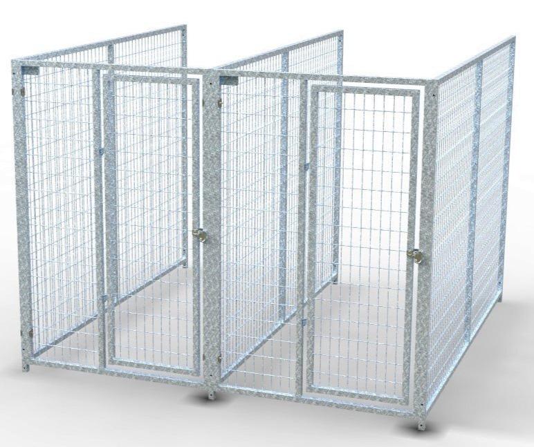 TK Products Pro-Series Backless Multi-Run Dog Kennels 4’x8′ w/ Stainless steel hardware.