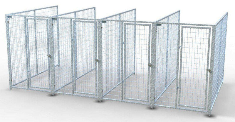 TK Products Pro-Series Backless Multi-Run Dog Kennels 4’x8′ w/ Stainless steel hardware.