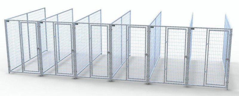 TK Products Pro-Series Backless Multi-Run Dog Kennels 4’x10′ w/ Stainless steel hardware.