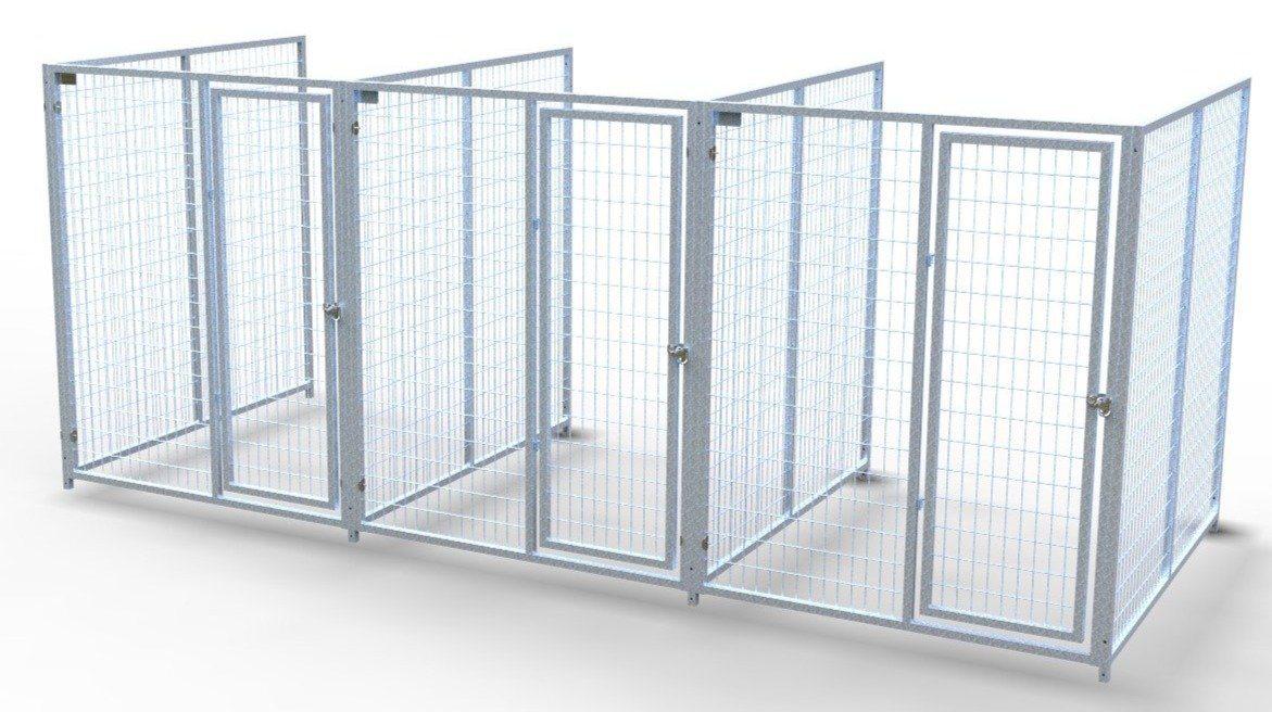 TK Products Pro-Series Backless Multi-Run Dog Kennels 5’x5′ w/ Stainless steel hardware.