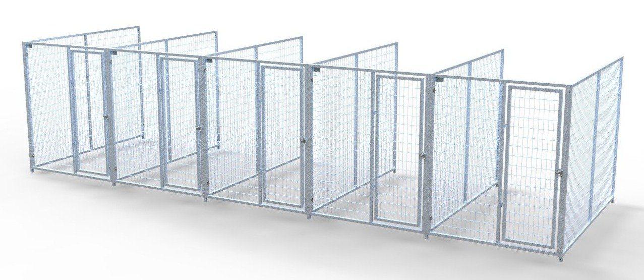 TK Products Pro-Series Backless Multi-Run Dog Kennels 5’x8′ w/ Stainless steel hardware.