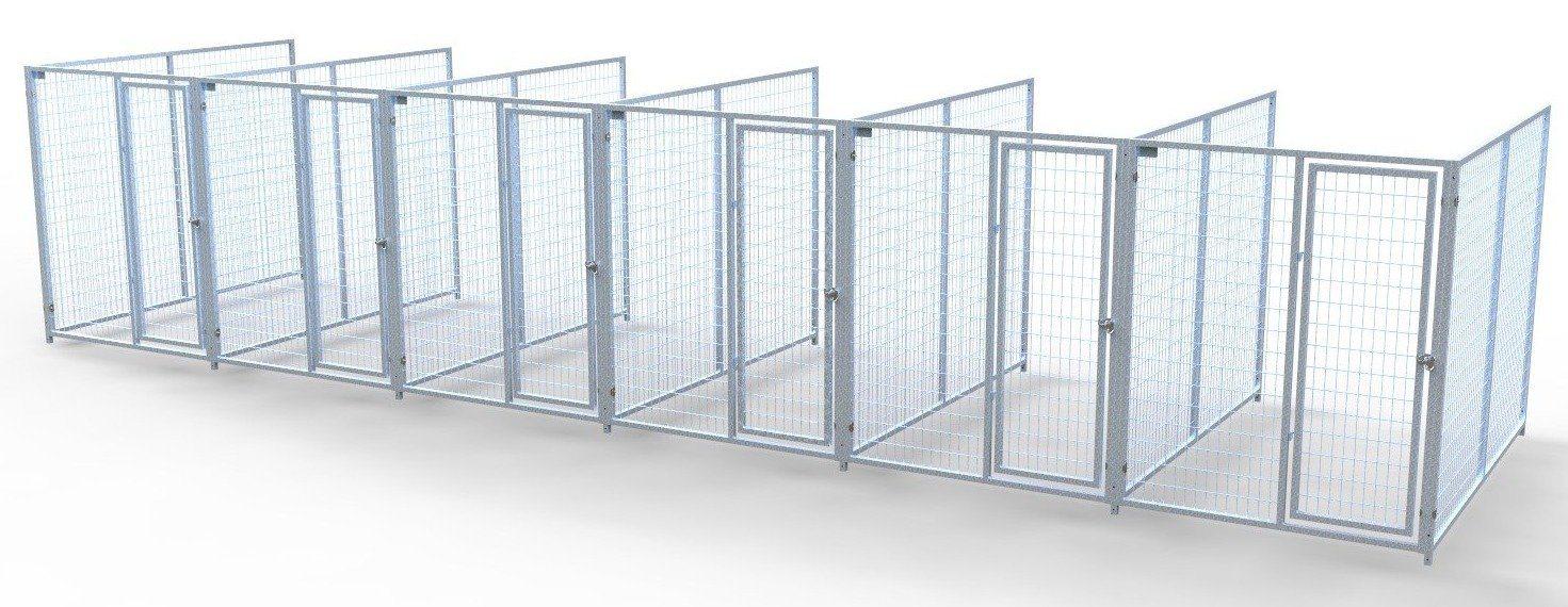 TK Products Pro-Series Backless Multi-Run Dog Kennels 5’x8′ w/ Stainless steel hardware.