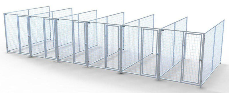 TK Products Pro-Series Backless Multi-Run Dog Kennels 5’x10′ w/ Stainless steel hardware.