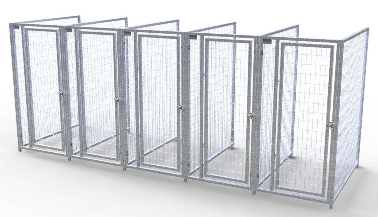 TK Products Pro-Series Backless Multi-Run Dog Kennels 3’x5′ w/ Stainless steel hardware.