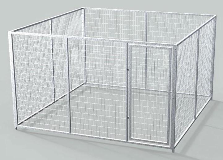 TK Products Pro-Series Dog Kennels - Indoor/Outdoor Welded Wire Enclosed Single Kennel w/8-3” Stainless steel bolt assemblies