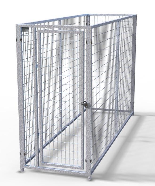 TK Products Pro-Series Dog Kennels - Indoor/Outdoor Welded Wire Enclosed Single Kennel w/8-3” Stainless steel bolt assemblies
